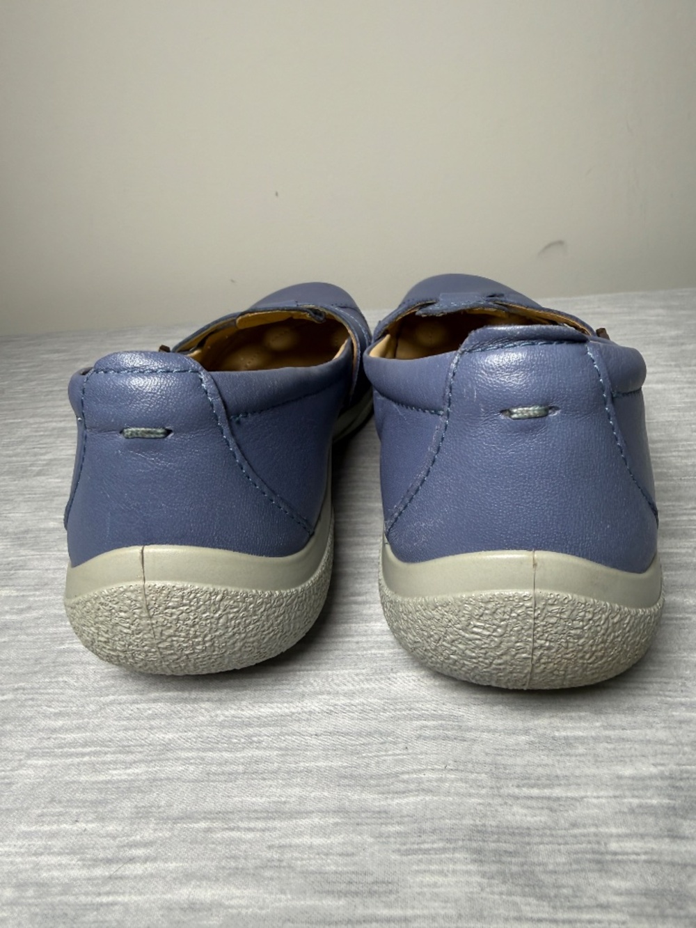 Hotter Nirvana Leather Mary Jane Comfort Shoes Blue Floral Cutout Sz 8 - Picture 6 of 10